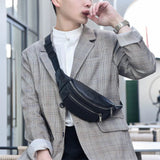 Leather Belt Bag Solid Crossbody Bag Hip Purse Unisex Fanny Pack