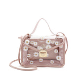 Transparent Daisy Pattern Shoulder Bag Chain Strap Messenger Handbag