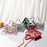 Transparent Daisy Pattern Shoulder Bag Chain Strap Messenger Handbag