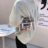 Women Transparent PVC Handbag Classic Texture Jelly Totes PU Shoulder Bag