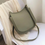 Women Wide Shoulder Bag Solid PU Leather Crossbody Large Capacity Bags