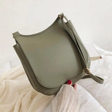 Women Wide Shoulder Bag Solid PU Leather Crossbody Large Capacity Bags