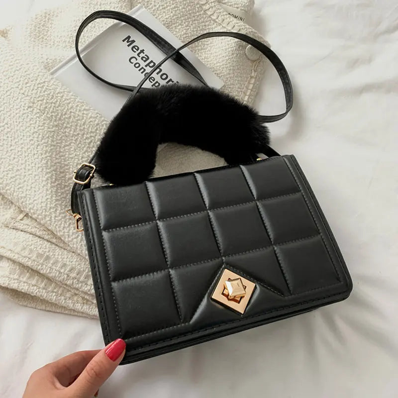 Plush Crossbody Bag Autumn Handle Lady Handbags