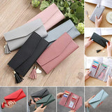 Zipper Long Clutch Wallets Soft PU Leather Money Bag