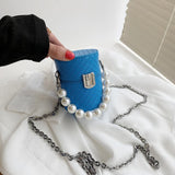 Leather Mini Chain Crossbody Bag Lipstick Pouches Women Shoulder Bags