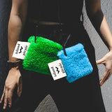 Faux Fur Hair Lamb Velvet Messenger Bag Small Bag Plush Shoulder Green