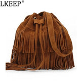 Vintage Fringe Women Messenger Bag Tassel Shoulder Crossbody Big Tote Handbag