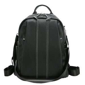 Women Leather Backpack Vintage Style Solid Bagpack Girls Preppy