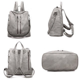 Multifunction Women Leather Backpack Female Shoulder Bag