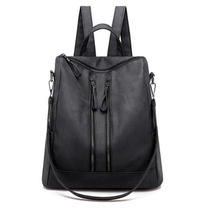 Multifunction Women Leather Backpack Female Shoulder Bag