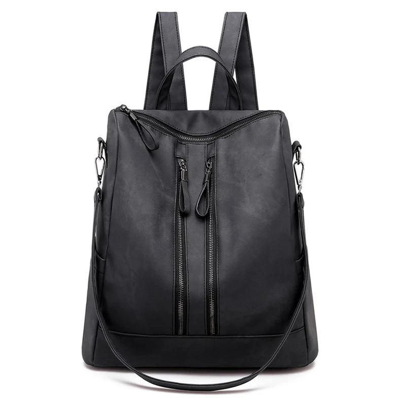 Multifunction Women Leather Backpack Female Shoulder Bag