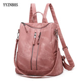 Multifunction Women Leather Backpack Female Shoulder Bag