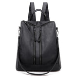 Multifunction Women Leather Backpack Female Shoulder Bag