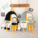 Harajuku Nylon Backpack Women Waterproof School Bag
