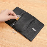 Cowhide Leather Top Layer Cow Skin Lychi Pattern Wallet Zipper