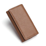 Cowhide Leather Top Layer Cow Skin Lychi Pattern Wallet Zipper