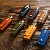 Leather Key Wallet Holder For Men Cowhide Key Pouch Case Keychain