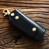 Leather Key Wallet Holder For Men Cowhide Key Pouch Case Keychain