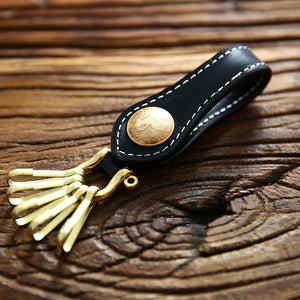 Men's Leather Key Wallet Holder Vintage Waist Keychain Organizer