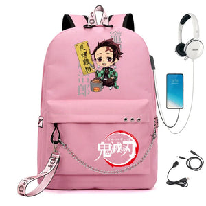 USB Rechargeable Ghost Slayer Demon Slayer Girl School Bag