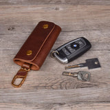 Leather Key Wallet Men Holder Keychain Pouch Purse Housekeeper