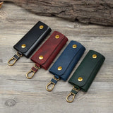 Leather Key Wallet Men Holder Keychain Pouch Purse Housekeeper