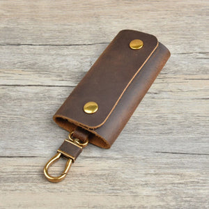 Leather Key Wallet Men Holder Keychain Pouch Purse Housekeeper