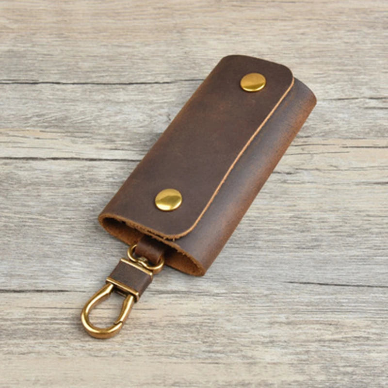 Leather Key Wallet Men Holder Keychain Pouch Purse Housekeeper