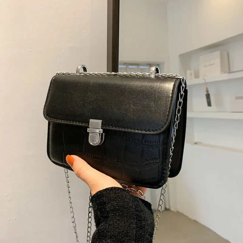 High Style Chain Strap Shoulder Bag Square Small Bag
