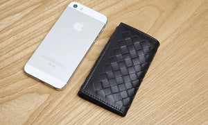Woven Leather Key Holder Men's Key Wallet