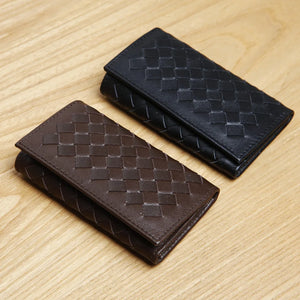 Woven Leather Key Holder Men's Key Wallet