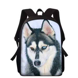 Big Capacity School Backpack Dog Husky Satchel Kids Book Bag Mochila