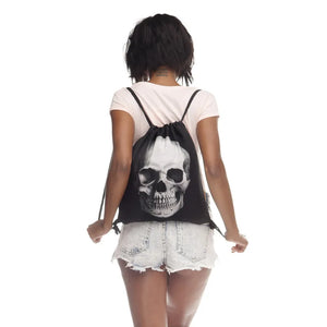 Skull Pattern Drawstring Backpack for Women