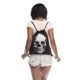 Skull Pattern Drawstring Backpack for Women