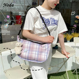Vintage Retro Bag French Plaid Red Woman Shoulder Bag