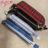 Vintage Retro French Plaid Red Shoulder Bag Women Handbag