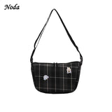 Vintage Retro Bag French Plaid Red Woman Shoulder Bag