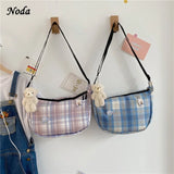 Vintage Retro Bag French Plaid Red Woman Shoulder Bag