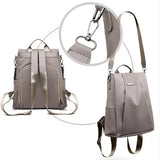 Women's Nylon School Backpack with Detachable Shoulder Strap
