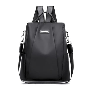 Women's Casual Nylon School Backpack Solid Color