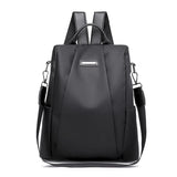 Women's Casual Nylon School Backpack Solid Color