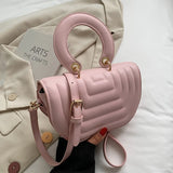 INS Women PU Leather Crossbody Bag Pink Handbags Female Shoulder Bags