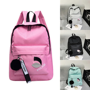 Nylon Backpack Girl School Bags for Teenage Women SchoolBag Pink