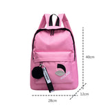 Nylon Backpack Girl School Bags for Teenage Women SchoolBag Pink
