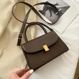 Women's Solid Square Bag PU Leather Cross-body Handbag
