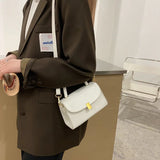 Women's Solid Square Bag PU Leather Cross-body Handbag