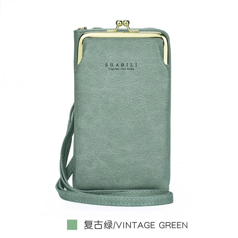Women's Large Wallet Single Shoulder Messenger Solid Mobile Phone Holder