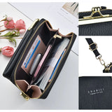 Women's Large Wallet Single Shoulder Messenger Solid Mobile Phone Holder