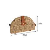 Women's Large Woven Shoulder Bag for Summer Beach