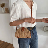 Women's Large Woven Shoulder Bag for Summer Beach